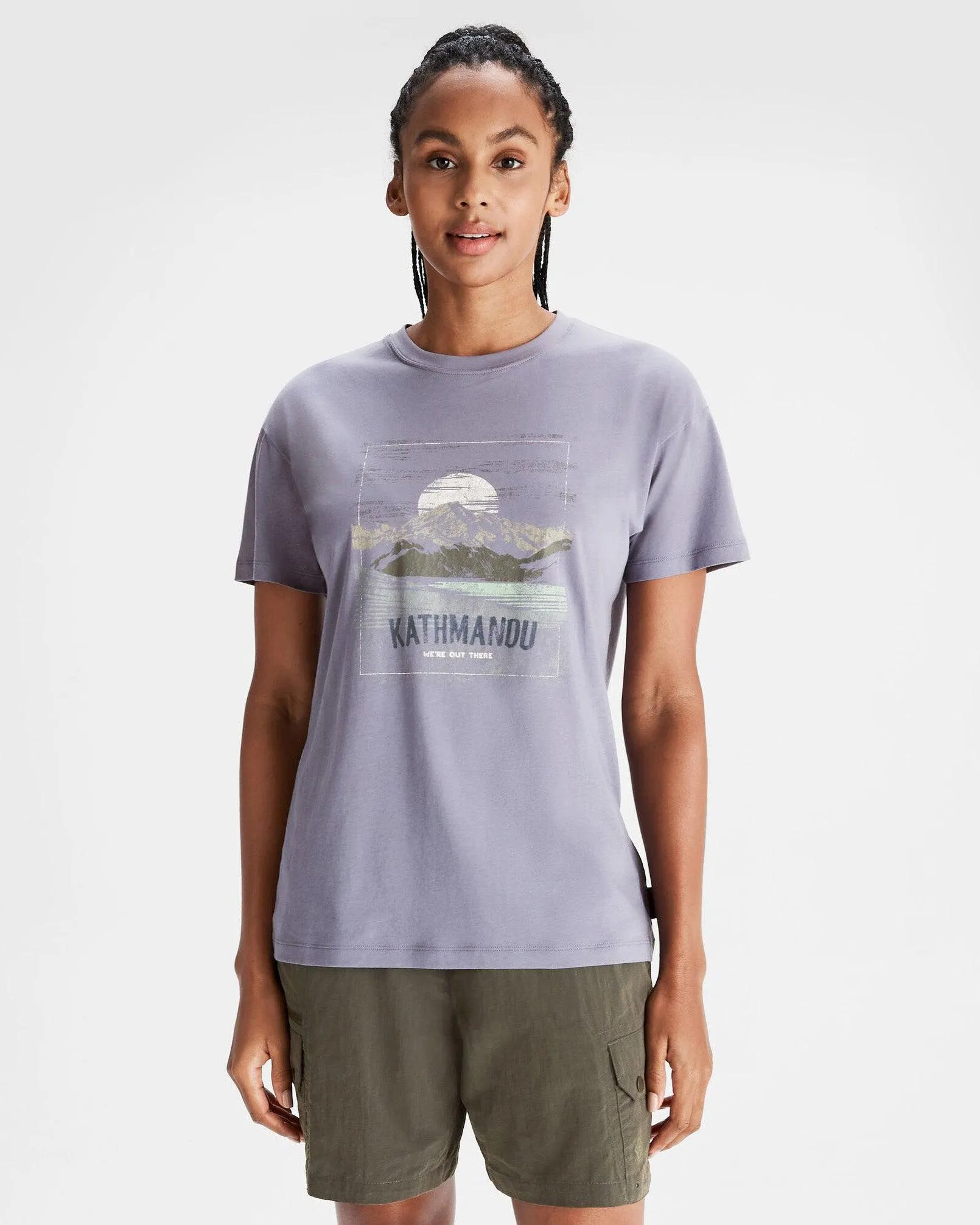 Women's Mt Cook Organic Cotton T-shirt - Dark Haze