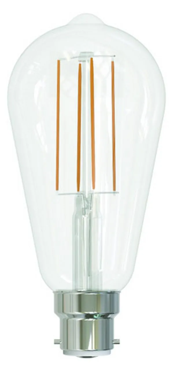 LED 8W ST64 B22 2700k Warm White Dimmable Clear