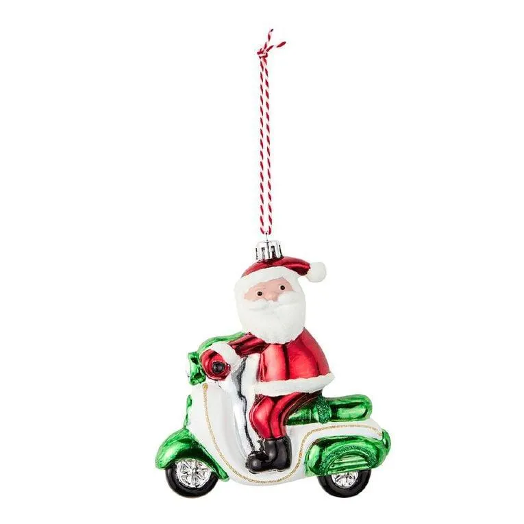 Wonderland Fun Festive Motorbike Santa Tree Decoration