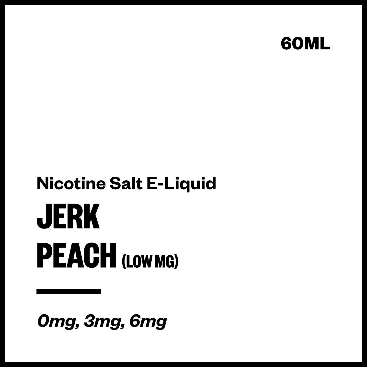 Jerk - Peach (Low MG Nic Salt E-Liquid 60ml)