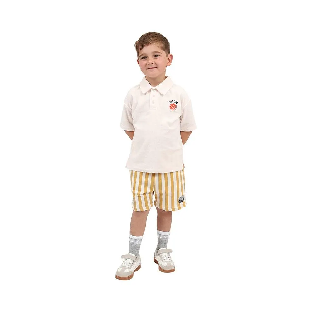  Ricochet Kids Terry Polo Shirt Whisper White