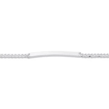 Sterling Silver 18cm Curb ID Bracelet