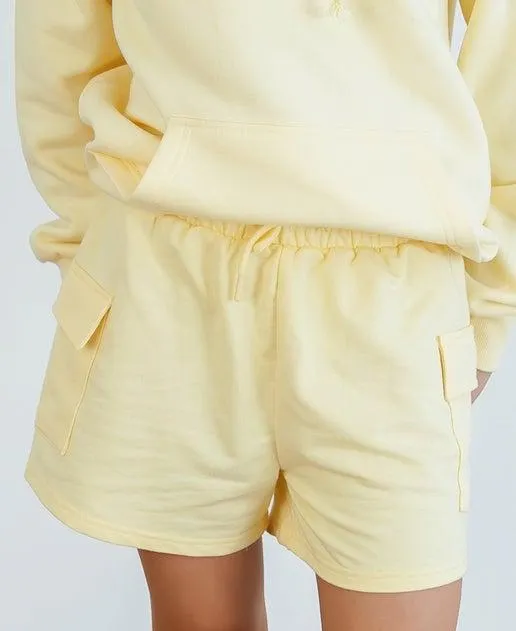 Kids' Plain Terry Cargo Shorts