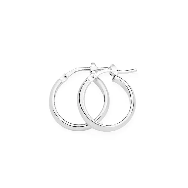 Silver 12mm Half Round Hoops