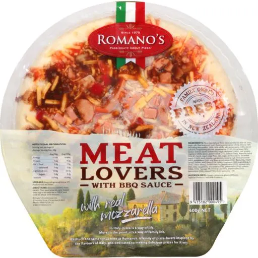 Romano's Pizza Meatlovers With BBQ sauce