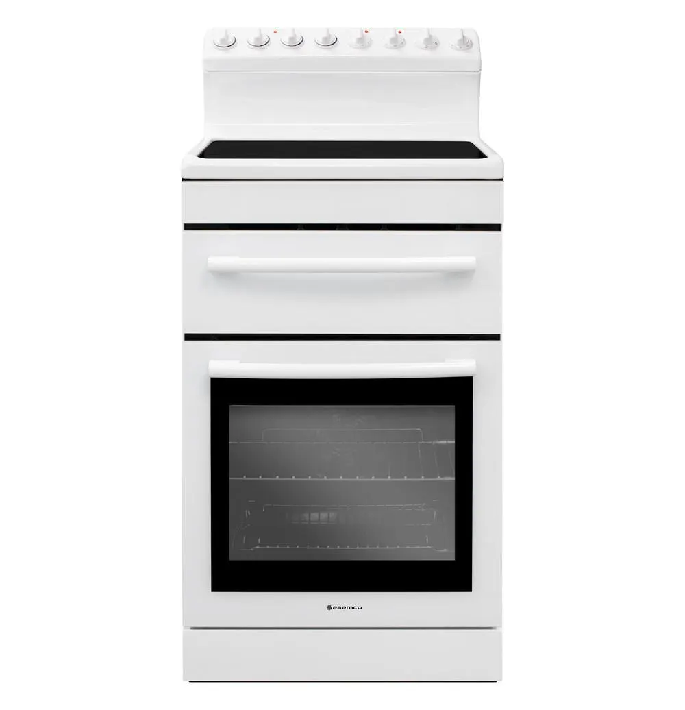Parmco 54cm White Ceramic Electric Freestanding Cooker