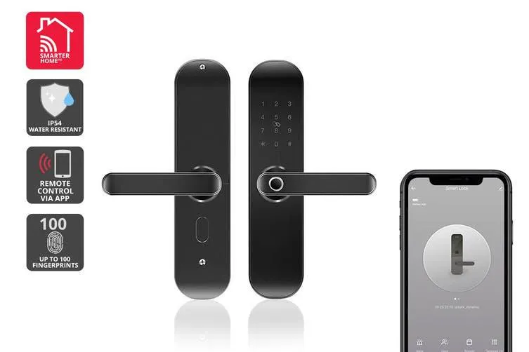 Kogan SmarterHome™ IP54 Battery Powered Fingerprint Smart Wi-Fi Door Lock