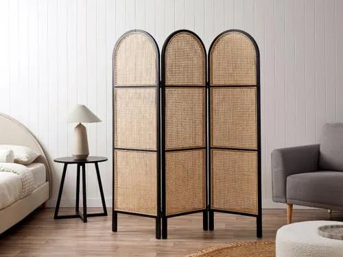 Southport Rattan Screen Divider - Black