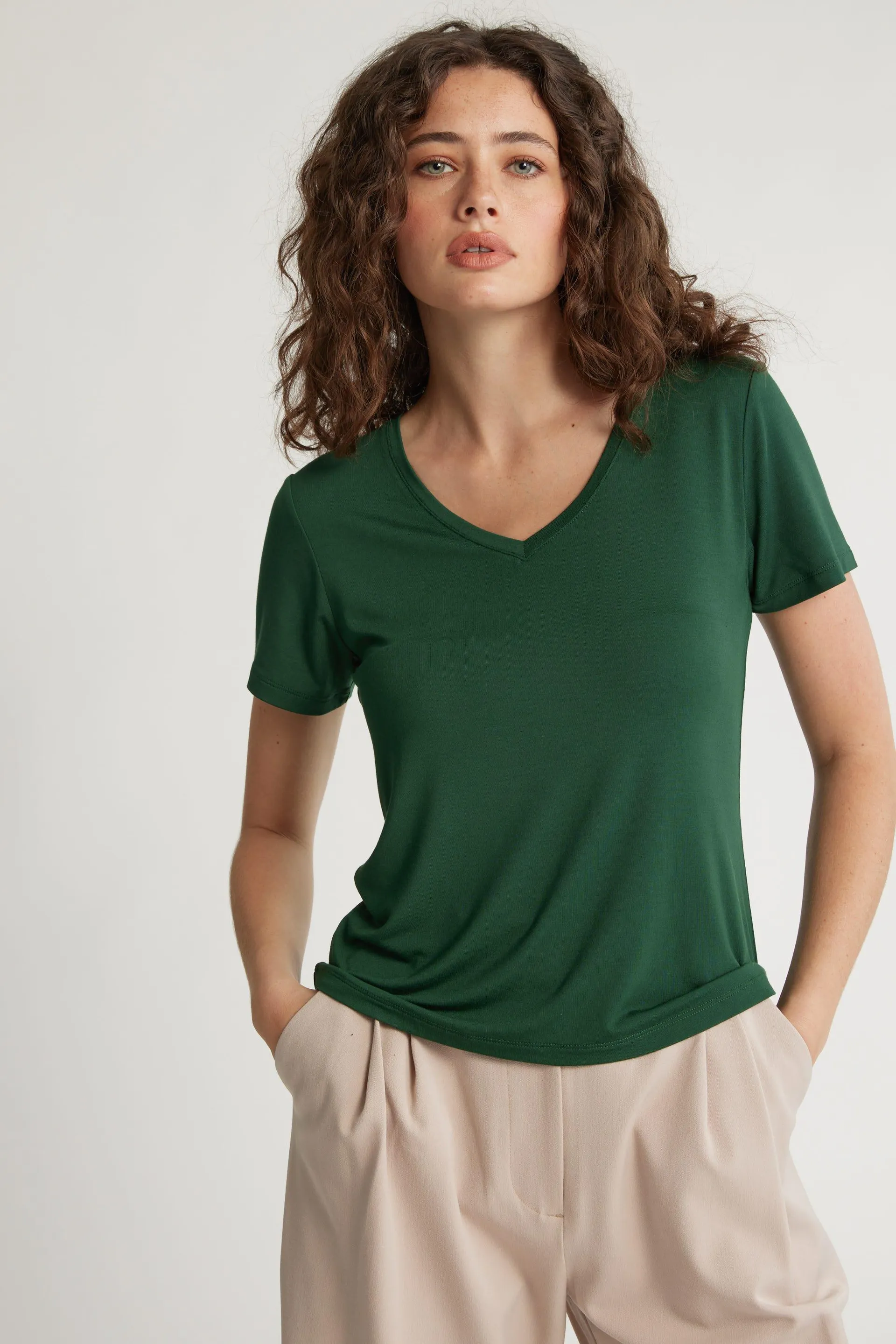 Riley Short Sleeve V Neck Tee