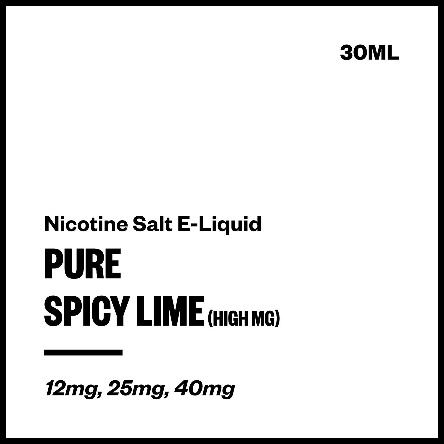 Pure - Spicy Lime (High MG Nic Salt E-Liquid 30ml)