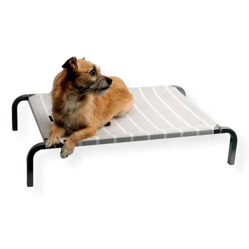 Pet One Leisure Raised Dog Bed Grey & White Small