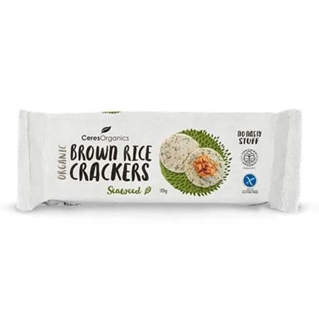 Ceres Brown Rice Crackers - Green Tea & Seaweed