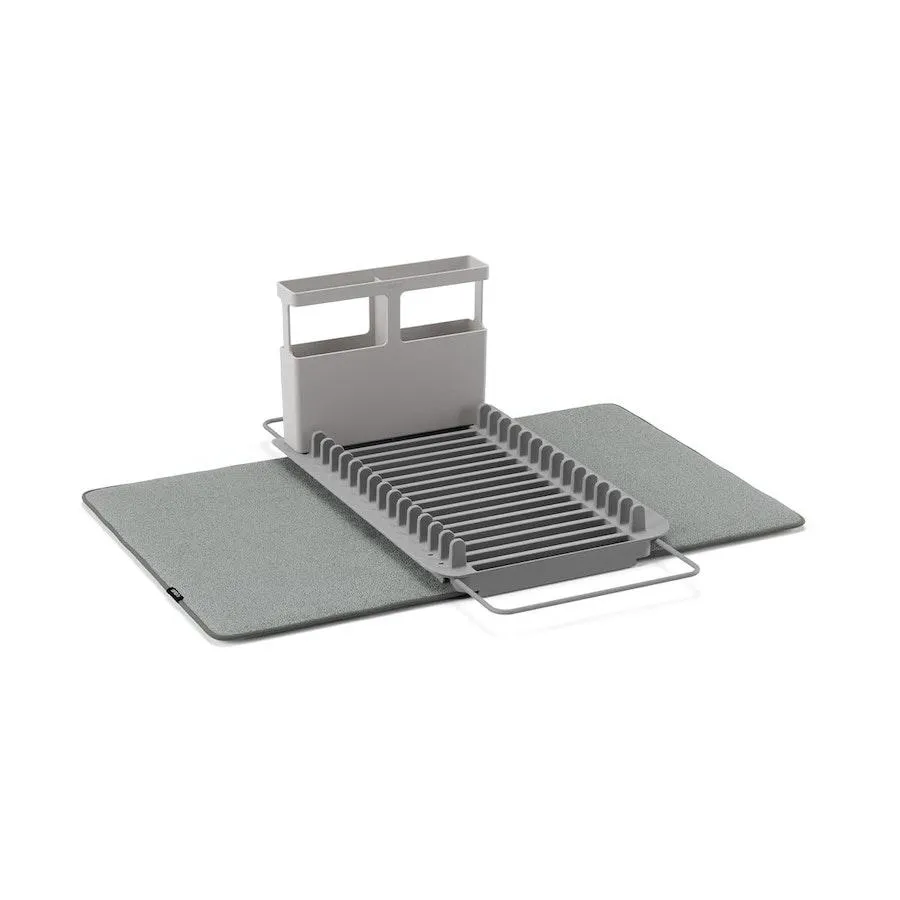 Umbra UDry Over the Sink Dish Rack with Dry Mat Charcoal