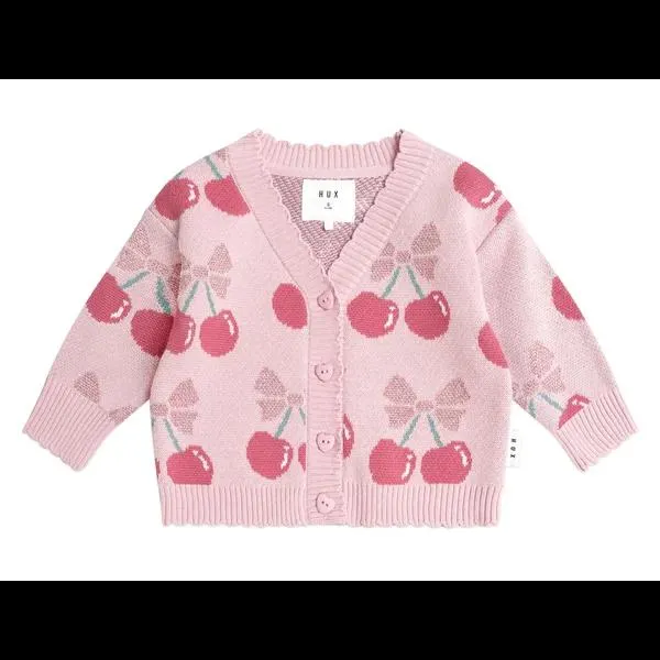 Huxbaby Cherry Pie Scalloped Knit Cardi