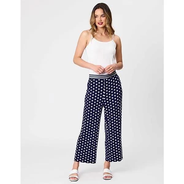 Harper Spot Palazzo Pants Navy