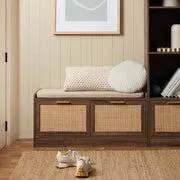 Noosa Rattan Storage Bench Seat - Walnut