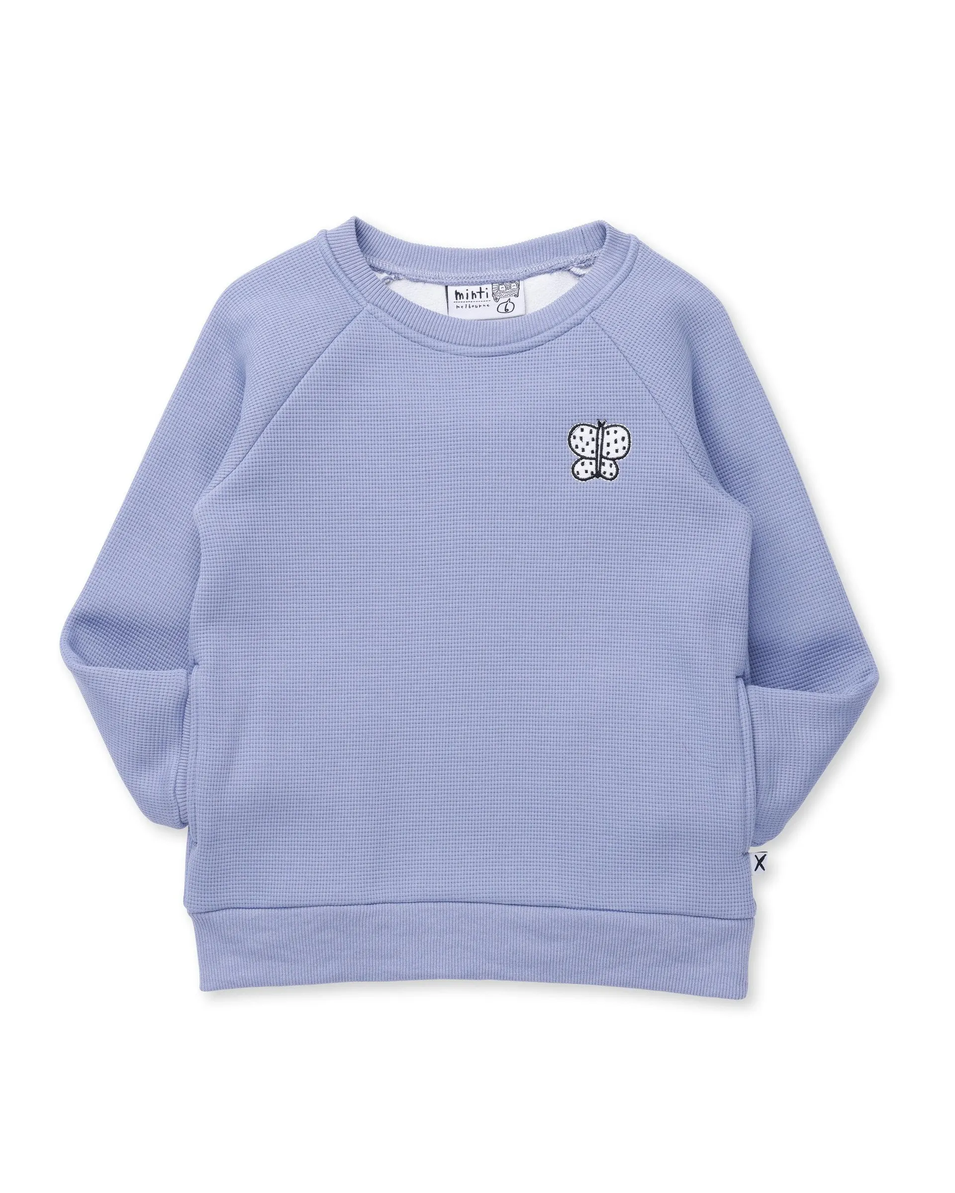 MINTI - FURRY WAFFLE CREW CORNFLOWER