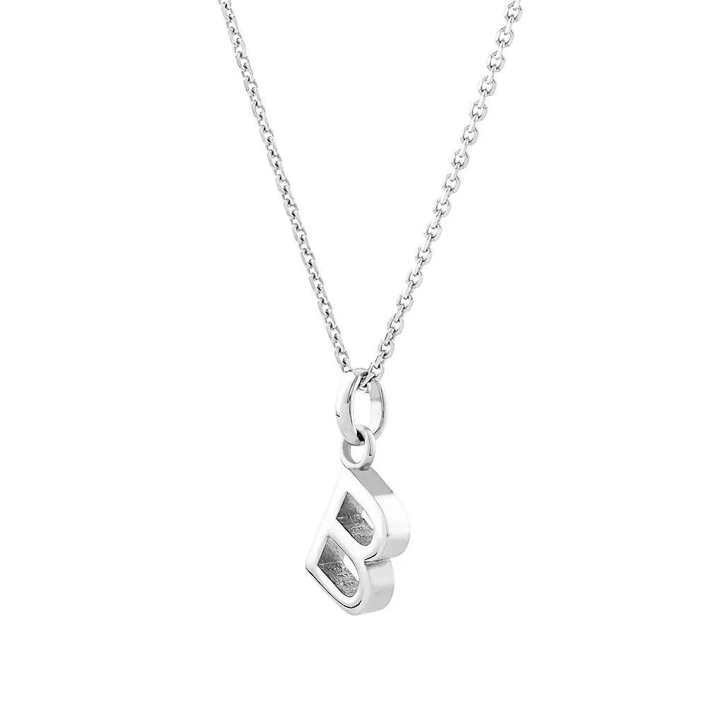 "B" Initial Pendant in Sterling Silver