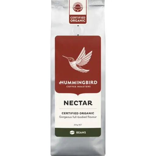 Hummingbird Fair Trade Organic Fresh Coffee Nectar Whole Beans - 200g