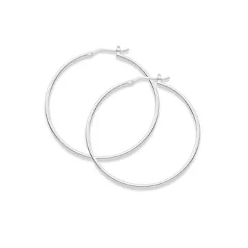 40mm Hoop Earrings in Sterling Silver