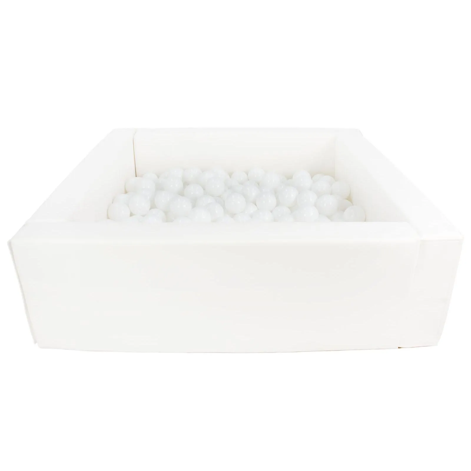 Eco Leather All White Soft Play Ball Pit - 200 balls