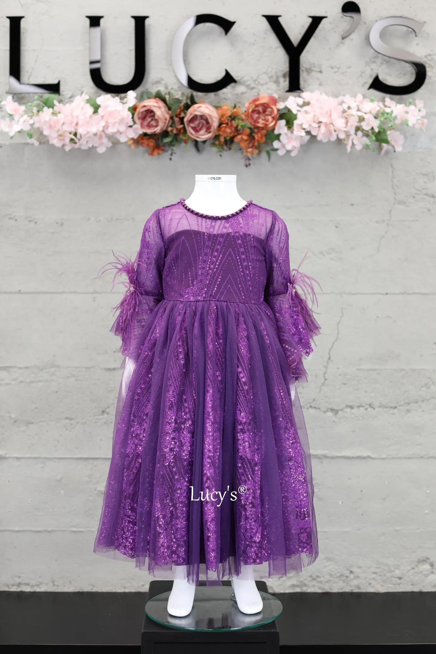 Girls Purple Premium Flower Girl Dress - Irma II