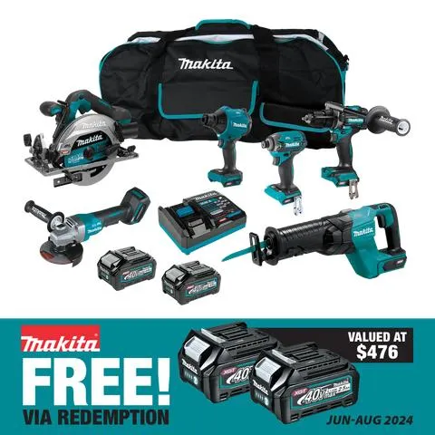 Makita XGT Cordless Combo Kit Brushless 204G 6pc 40V 4Ah
