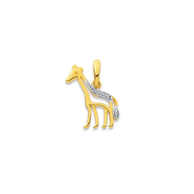 9ct, Diamond Set Giraffe Pendant