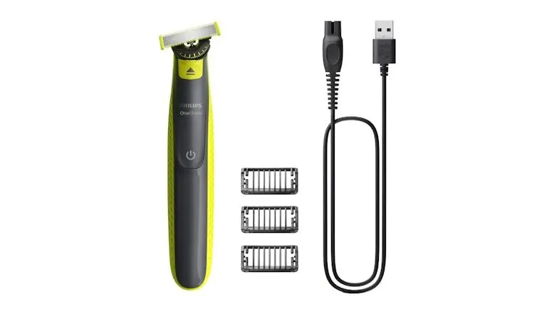 Philips OneBlade 360 Wet & Dry Cordless Face Shaver & Groomer - Black & Lime (QP2724/23)