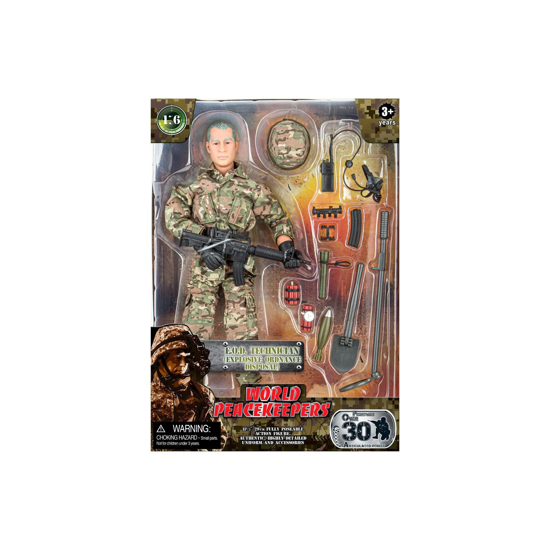 WORLD PEACEKEEPERS 1:6 MILITARY FIGURE AND ACCESSORIES E.O.D. TECHNICIAN EXPLOSIVE ORDNANCE DISPOSAL