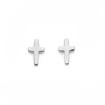 Sterling Silver 10mm Cross Studs