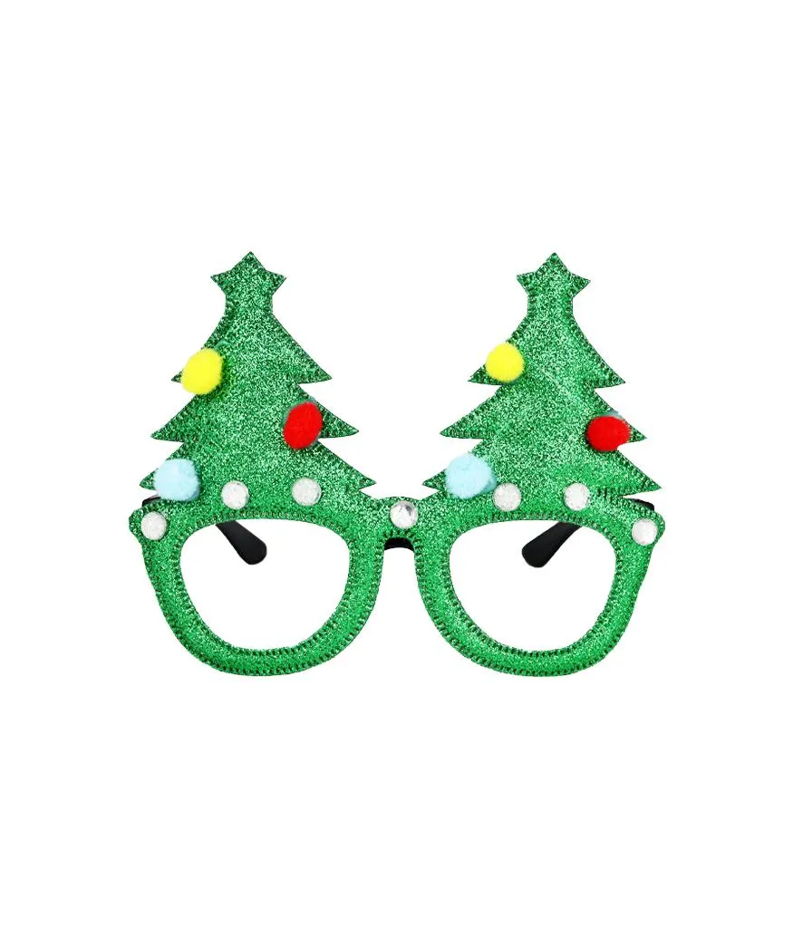 Glitter Christmas Tree Glasses