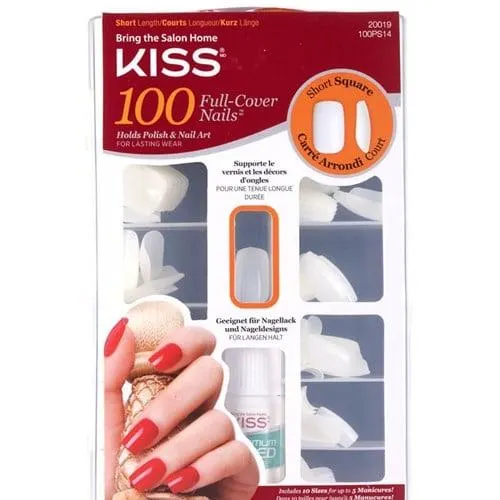 Kiss 100 Nail Short Square Full 100pk
