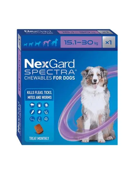 Nexgard Spectra Flea Tick & Worm Chewable 15.1kg-30kg - 1 Pack