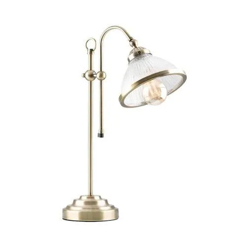 Marina Glass Shade Table Lamp 51cm Antique Brass