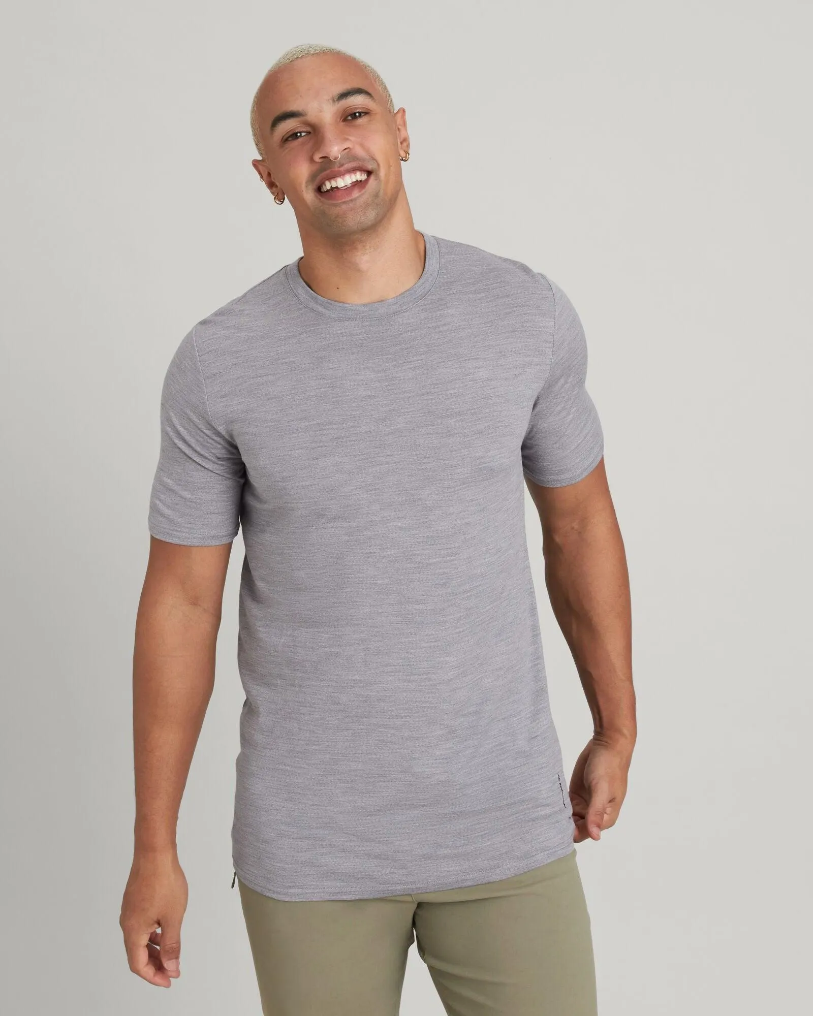 Men's 100% Merino T-shirt - Mid Grey Marle