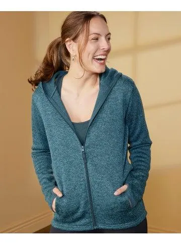 Women's Elite Speckle Fleece Hoodie in Teal Marle