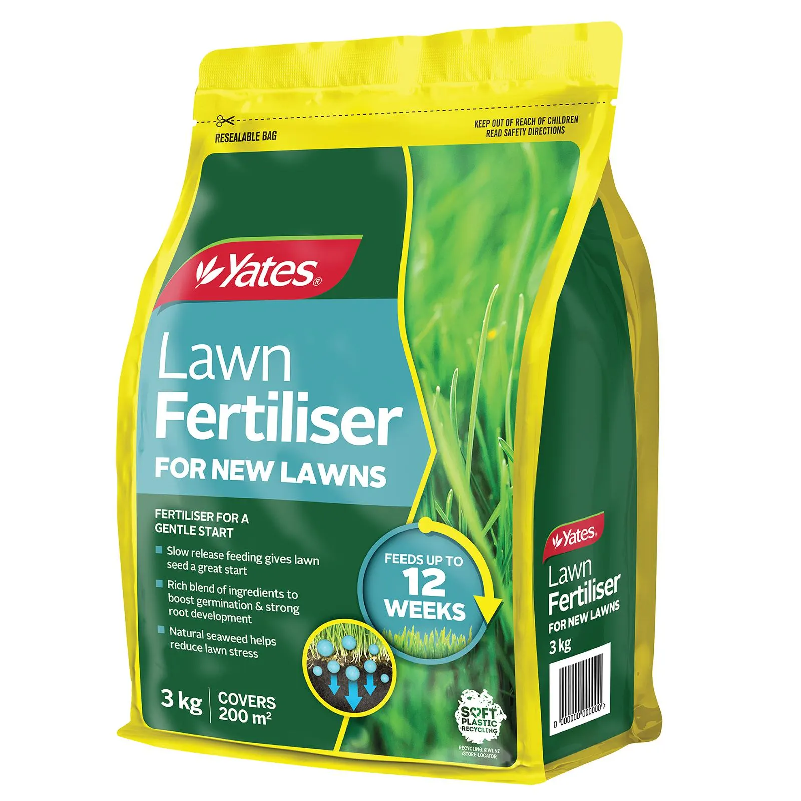 Yates Lawn Fertiliser for New Lawns - 3KG