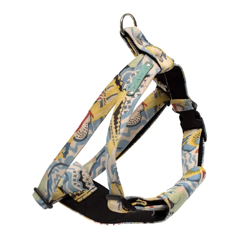 Dog Harness - Turquoise & New York