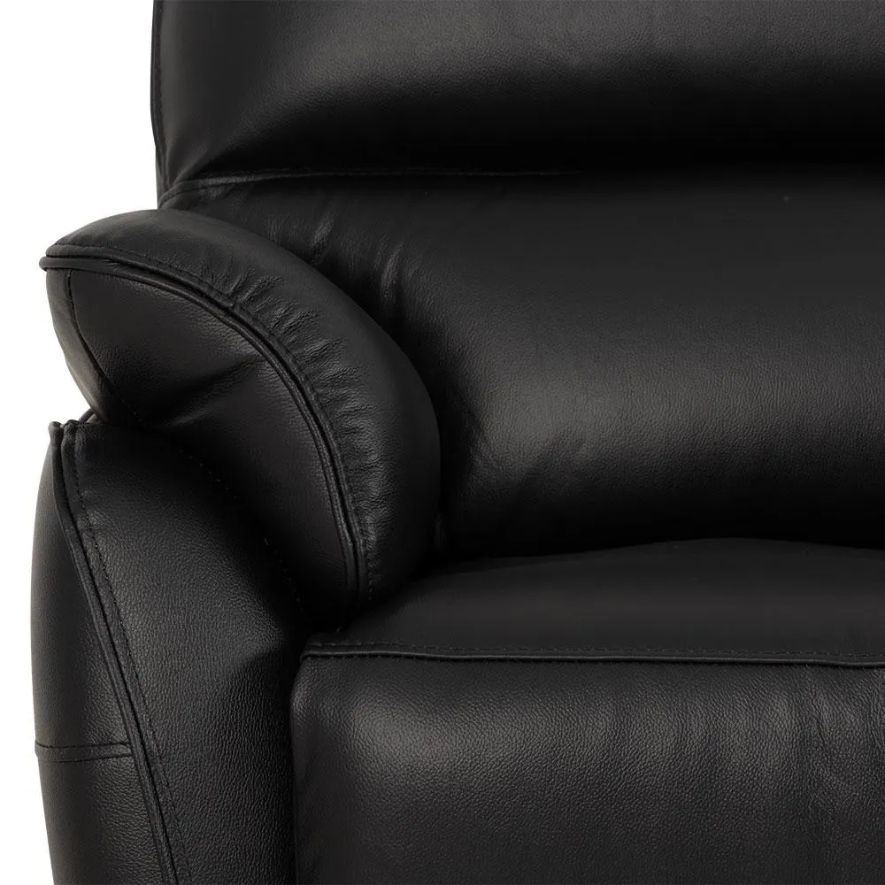 Hayley Leather Recliner, Black