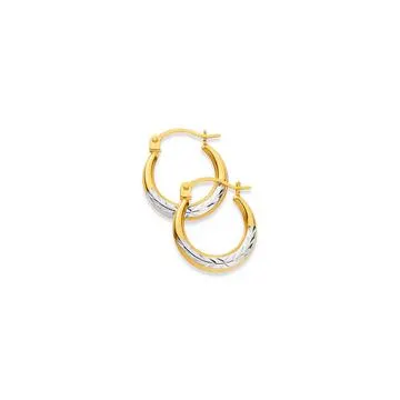 9ct, Two Tone Creole Earrings