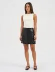 ONLY Zeta Faux Leather Skirt, Black