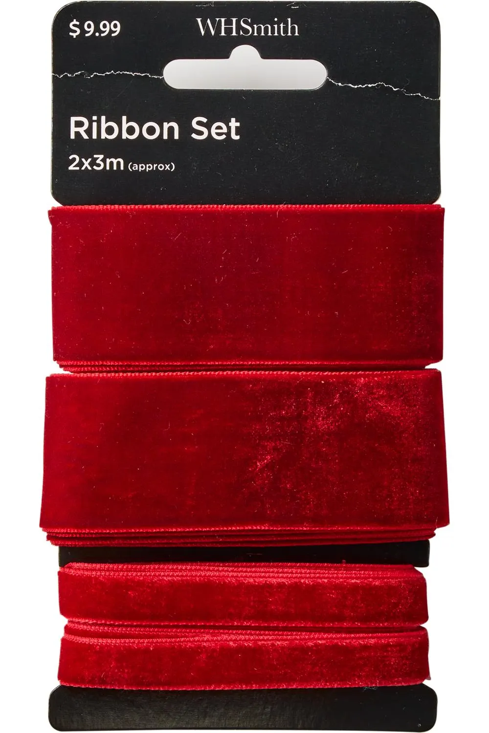 WHSmith Velvet Ribbon 3 Metre Dark Red Set of 2
