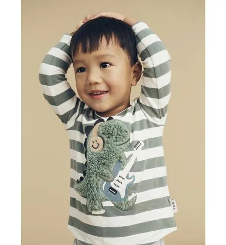 Huxbaby Furry Dino Stripe Top