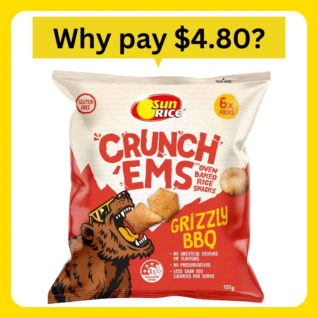 Sunrice Crunch'ems BBQ Multipack 6pk