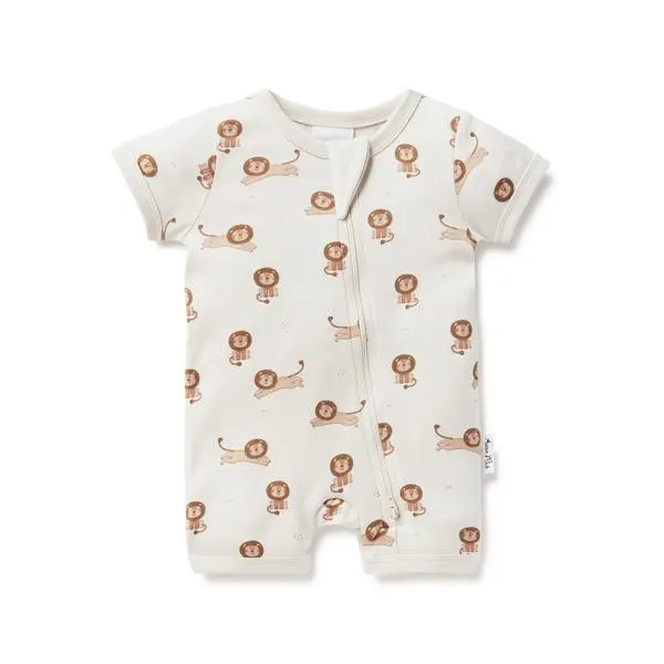 Aster & Oak Lion Zip Romper