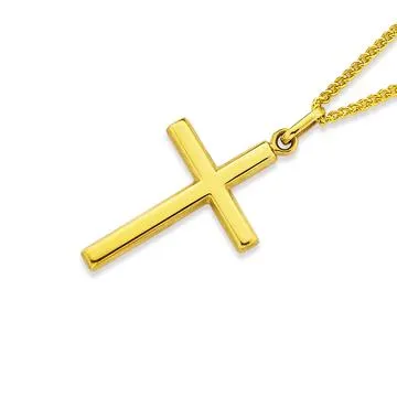 9ct Gold 22mm Plain Cross Pendant