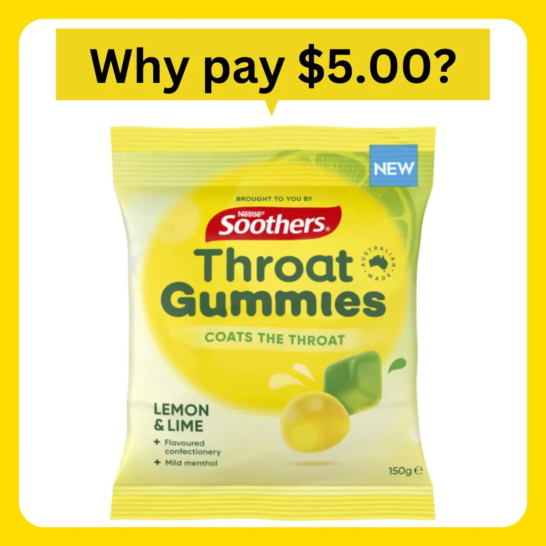 Soothers Throat Gummies Lemon & Lime 150g