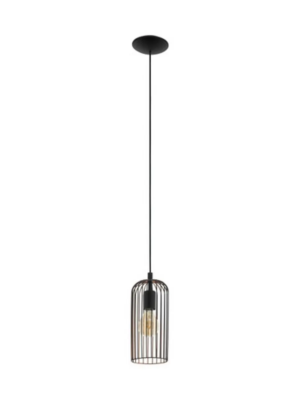 Roccamena 1 Light Pendant Black