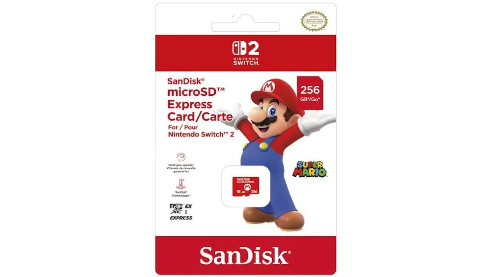 SanDisk 256GB microSD Express Card for Nintendo Switch 2